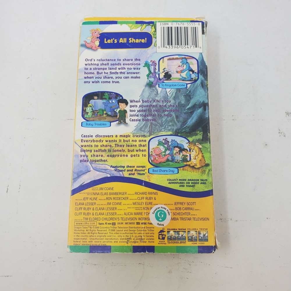 Dragon Tales Let's All Share! VHS Columbia TriStar Home Video NTSC 2000 - Picture 2 of 6